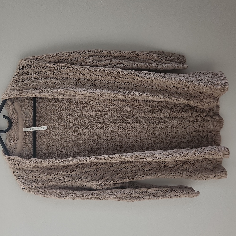 Leo & Nicole Women's Taupe Knit Cardigan